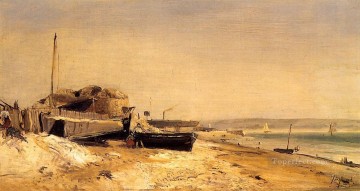  Johan Oil Painting - Sainte Adresse2 impressionism ship seascape Johan Barthold Jongkind Beach